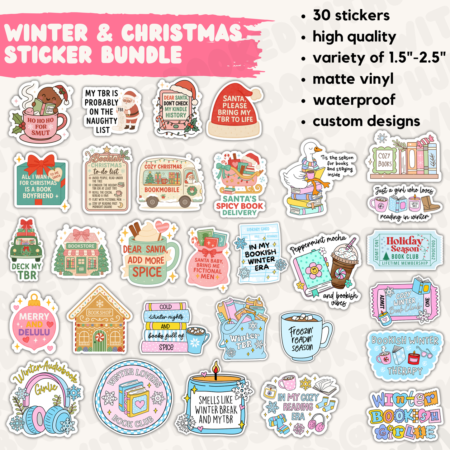 Winter & Christmas Bookish Sticker Pack