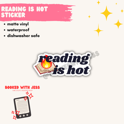 Reading is Hot Vinyl Sticker