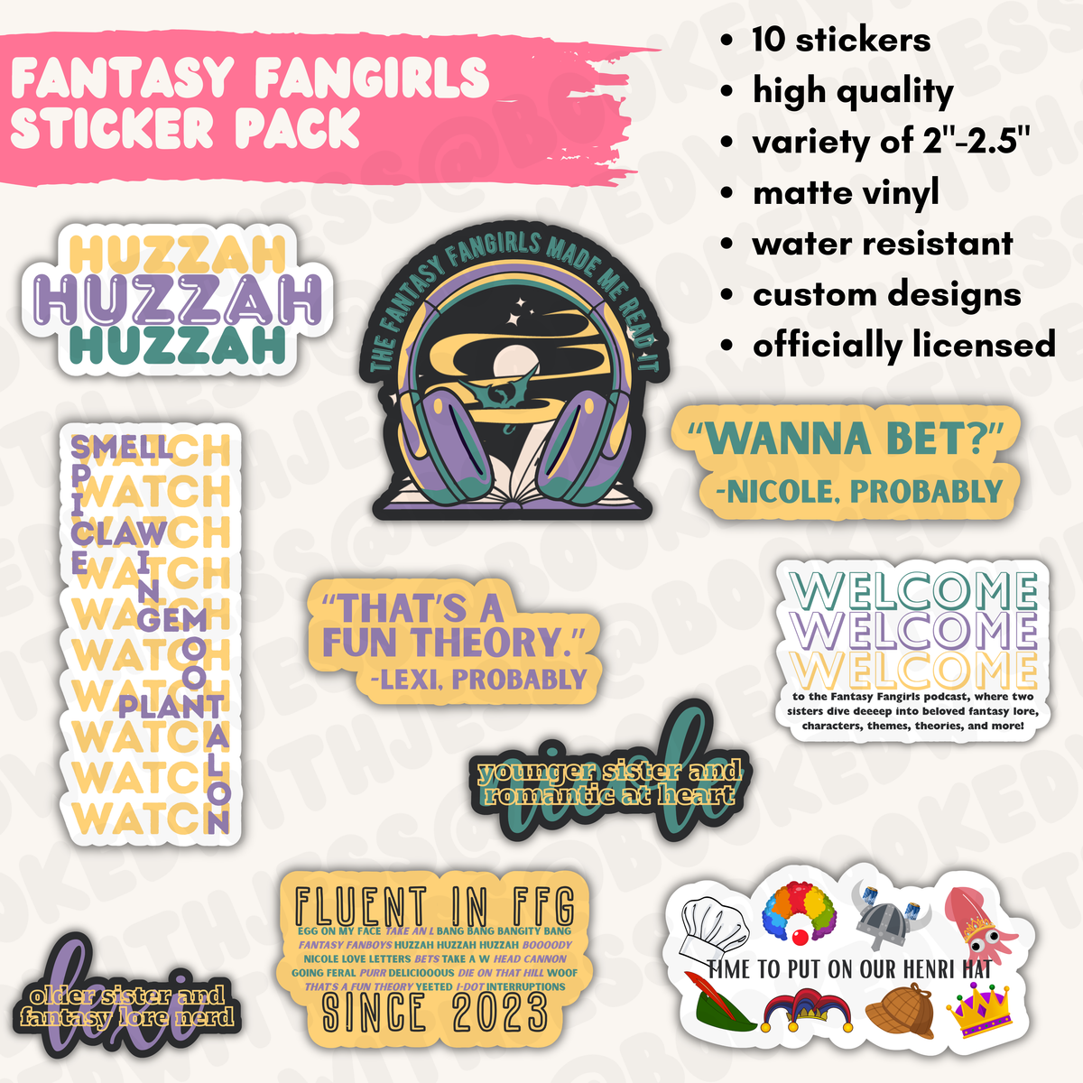 Fantasy Fangirls Vinyl Sticker Pack