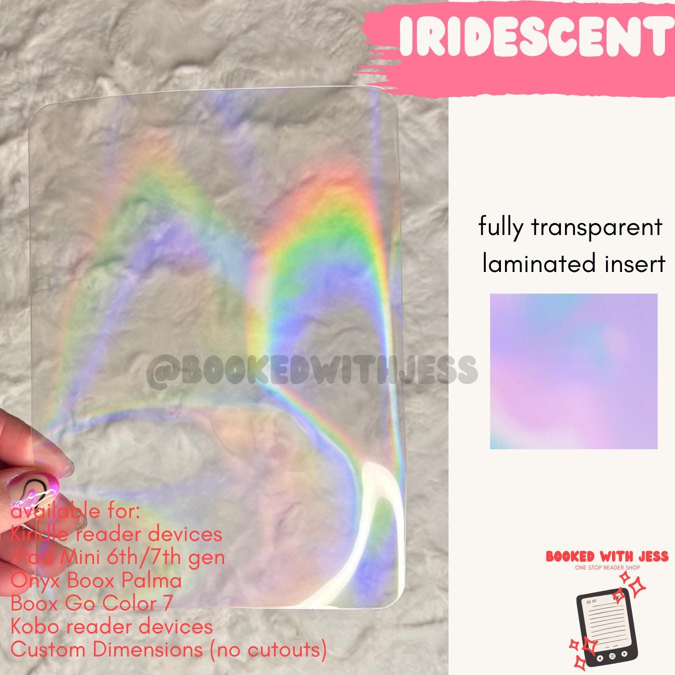 Transparent Kindle & E-Reader Inserts