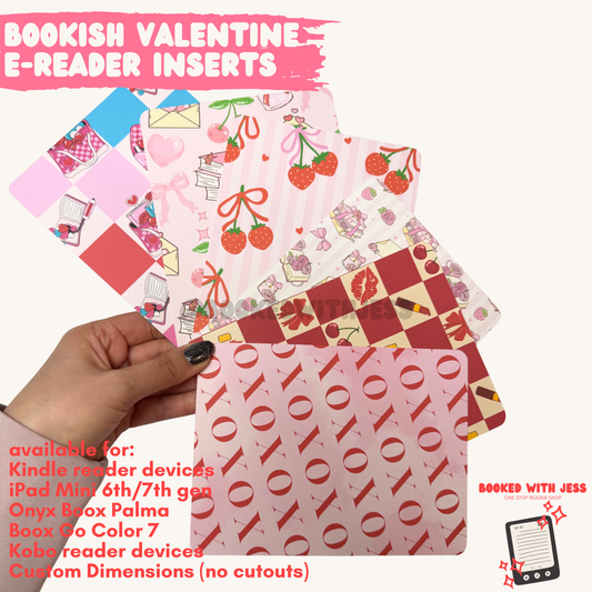 Bookish Valentine E-Reader Inserts