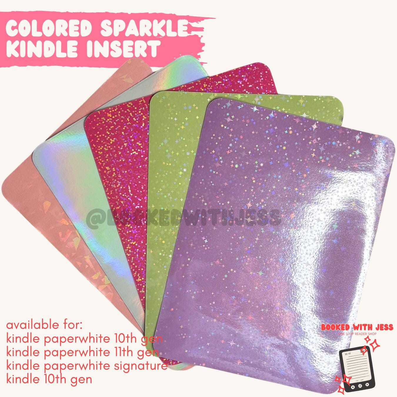 Colored Sparkle Kindle Inserts