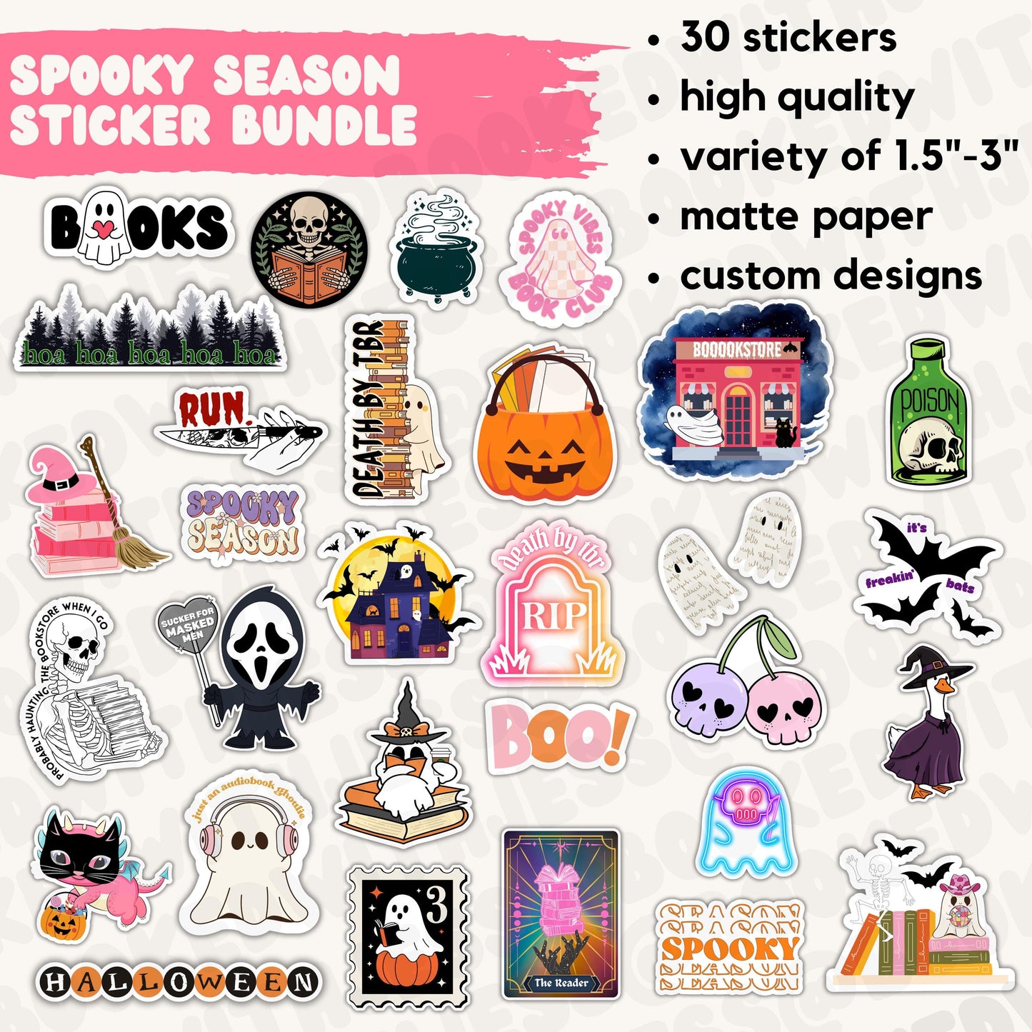Spooky Season Bookish Sticker Pack