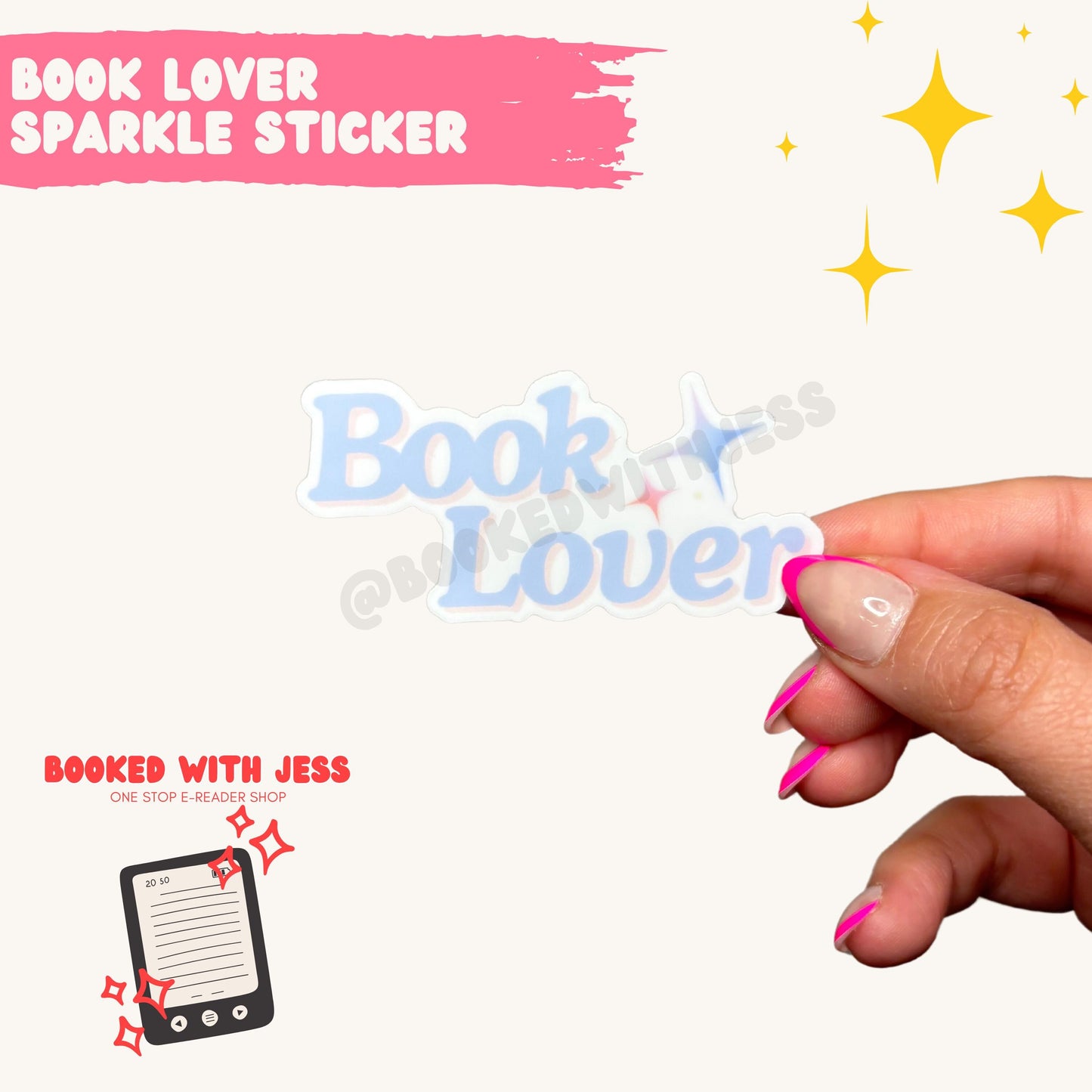 Book Lover Sparkle Sticker