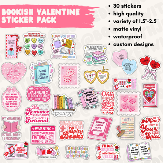Bookish Valentine Sticker Pack