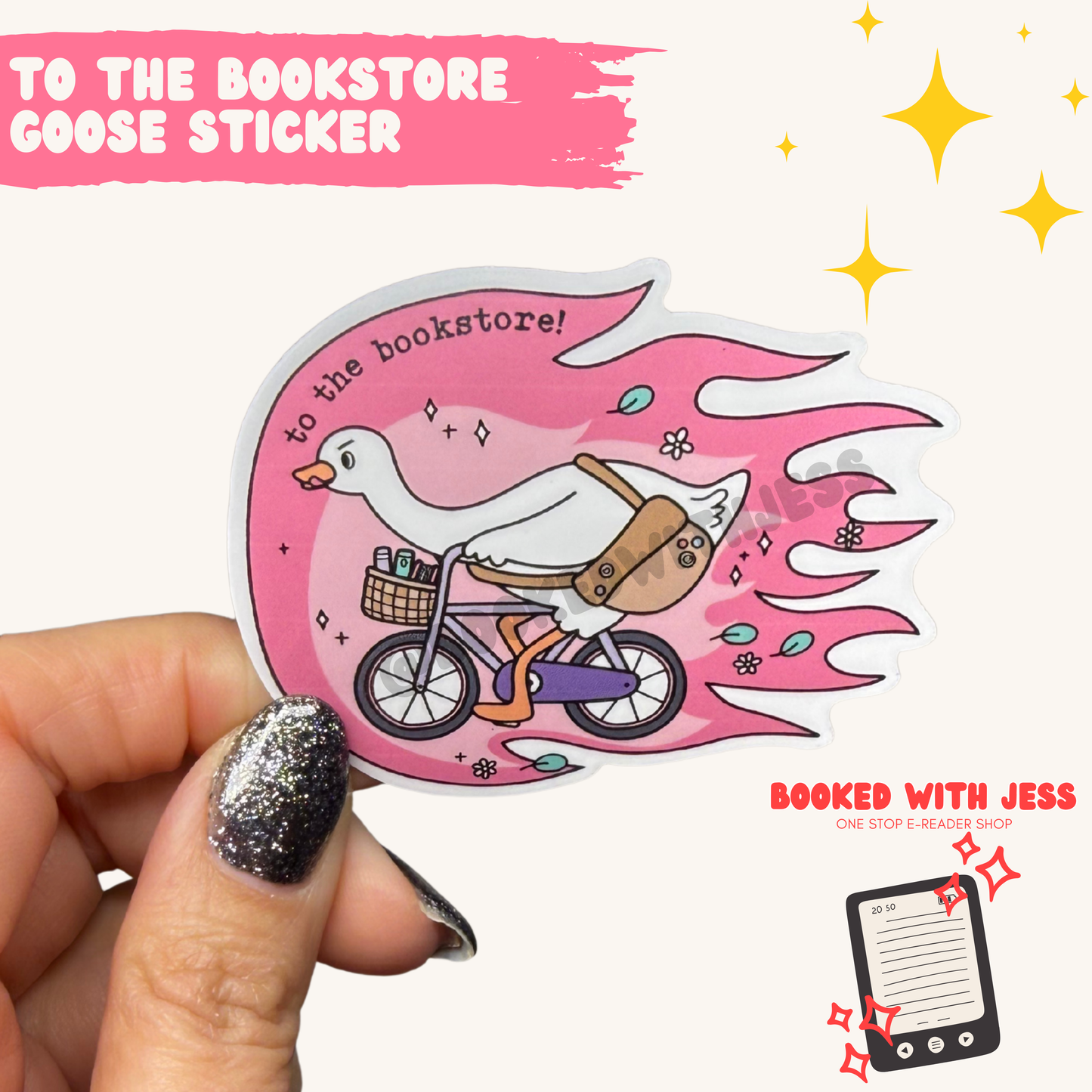 To the Bookstore Goose Sticker
